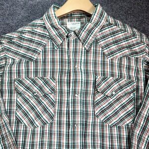 Vintage Big Mac Flannel Shirt Men Large Plaid Pearl Snap Cotton 80s 90s USA Made